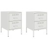Tables de chevet 2 pcs blanc 36x39x50,5 cm acier 625907625907