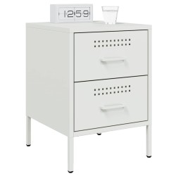 Tables de chevet 2 pcs blanc 36x39x50,5 cm acier 625907625907