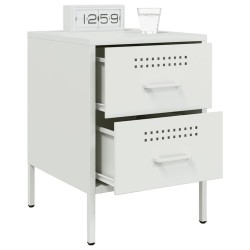 Tables de chevet 2 pcs blanc 36x39x50,5 cm acier 625907625907