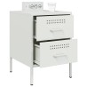 Tables de chevet 2 pcs blanc 36x39x50,5 cm acier 625907625907