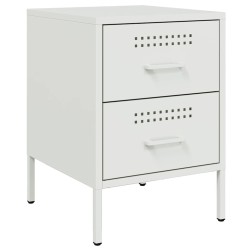 Tables de chevet 2 pcs blanc 36x39x50,5 cm acier 625907625907