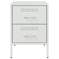 Tables de chevet 2 pcs blanc 36x39x50,5 cm acier 625907625907