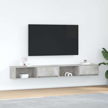 Meubles TV 2 pcs gris béton 100x31x25,5 cm bois d'ingénierie 625909625909
