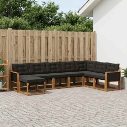 Ensemble de canapés d'extérieur 8 pcs Naturel et noir 625911625911