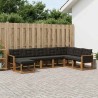 Ensemble de canapés d'extérieur 8 pcs Naturel et noir 625911625911