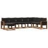 Ensemble de canapés d'extérieur 8 pcs Naturel et noir 625911625911