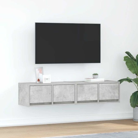 Meubles TV 2 pcs gris béton 60x31x25,5 cm bois d'ingénierie 625912625912