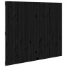 Tête de lit murale Noir 127,5x3x110 cm Bois massif de pin 625921625921