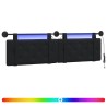 Tête de lit suspendue Avec lumière LED Noir Velours 625922625922