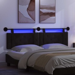 Tête de lit suspendue Avec lumière LED Noir Velours 625922625922