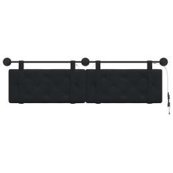 Tête de lit suspendue Avec lumière LED Noir Velours 625922625922