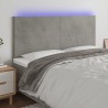 Tête de lit à LED Gris clair 200x5x118/128 cm Velours 625928625928