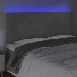 Tête de lit à LED Gris clair 200x5x118/128 cm Velours 625928625928