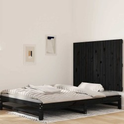 Tête de lit murale Noir 127,5x3x90 cm Bois massif de pin 625935625935