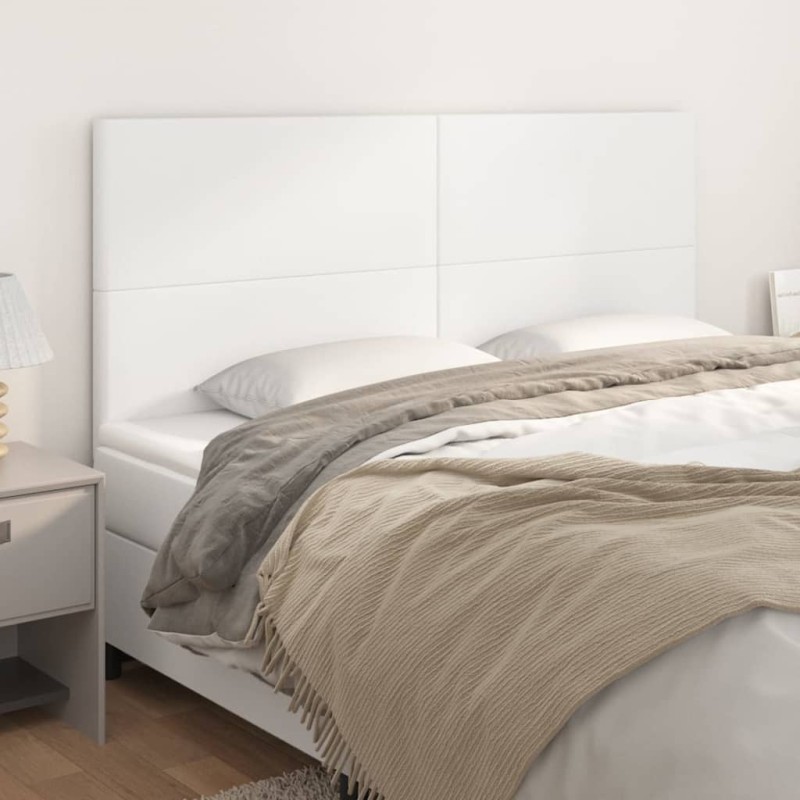 Tête de lit blanche 160 x 5 x 118/128 cm similicuir 625936625936