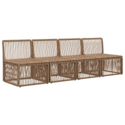 Canapé 4 places 4 pcs 4-Nombre de places Beige polyrotin 625941625941