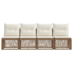 Canapé 4 places 4 pcs 4-Nombre de places Beige polyrotin 625941625941