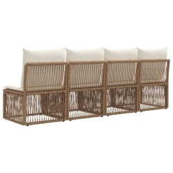 Canapé 4 places 4 pcs 4-Nombre de places Beige polyrotin 625941625941