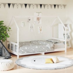Cadre de lit pour enfants blanc 90x190 cm bois de pin massif 625942625942