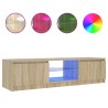Meuble TV avec lumières LED Chêne fumé 140x40x36 cm 625951625951