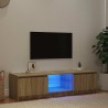Meuble TV avec lumières LED Chêne fumé 140x40x36 cm 625951625951