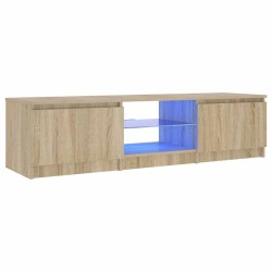 Meuble TV avec lumières LED Chêne fumé 140x40x36 cm 625951625951