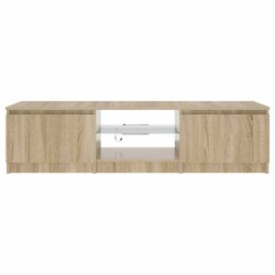 Meuble TV avec lumières LED Chêne fumé 140x40x36 cm 625951625951