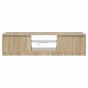 Meuble TV avec lumières LED Chêne fumé 140x40x36 cm 625951625951