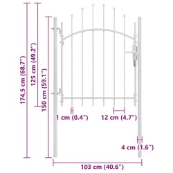 Portail de jardin Woerden acier 1x1,25 m blanc 625952625952