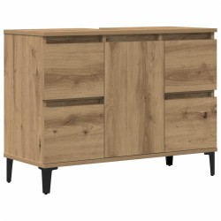 Armoire d'évier chêne artisanal 80x33x60 cm bois d'ingénierie 625960625960