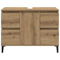 Armoire d'évier chêne artisanal 80x33x60 cm bois d'ingénierie 625960625960