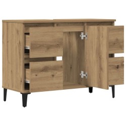 Armoire d'évier chêne artisanal 80x33x60 cm bois d'ingénierie 625960625960
