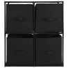 Armoire de rangement avec 4 paniers tissu Noir 63x30x71cm Acier 625962625962