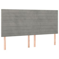 Tête de lit Gris clair 180x5x118/128 cm Velours 625964625964