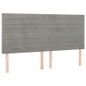 Tête de lit Gris clair 180x5x118/128 cm Velours 625964625964