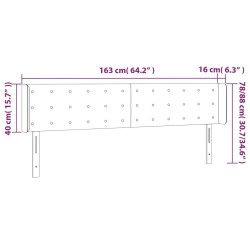 Tête de lit à LED Noir 163x16x78/88 cm Tissu 625965625965