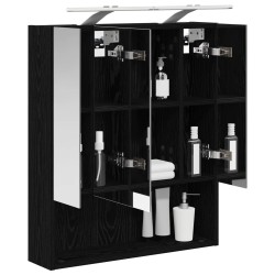 Armoire Miroir de Salle de Bain Chêne noir 60 x 14.5 x 70 cm 625968625968