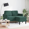 Canapé 2 places avec méridienne en L vert foncé 125 cm velours 625973625973