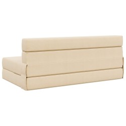 Canapé-lit pliable Crème 152 x 86,5 x 60 cm Tissu 625976625976