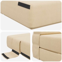 Canapé-lit pliable Crème 152 x 86,5 x 60 cm Tissu 625976625976