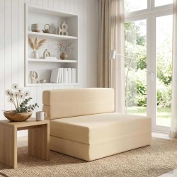 Canapé-lit pliable Crème 100 x 80 x 60 cm Tissu 625977625977
