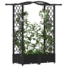 Lit Élevé avec Treillis et Toit Noir 124 x 40 x 123 cm PP 625978625978