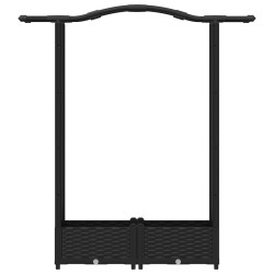 Lit Élevé avec Treillis et Toit Noir 124 x 40 x 123 cm PP 625978625978