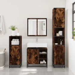 Armoire de lavabo de salle de bain chêne fumé 65x33x60 cm 625980625980