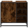 Armoire de lavabo de salle de bain chêne fumé 65x33x60 cm 625980625980