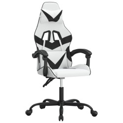 Chaise de jeu pivotante Blanc et noir Similicuir 625982625982