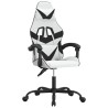 Chaise de jeu pivotante Blanc et noir Similicuir 625982625982