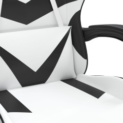 Chaise de jeu pivotante Blanc et noir Similicuir 625982625982