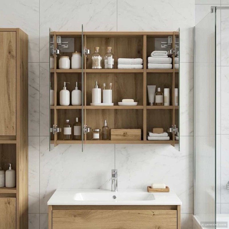 Armoire Miroir de Salle de Bain Chêne artisan 625983625983