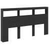 Armoire tête de lit avec LED noir 180x17x102 cm 625986625986